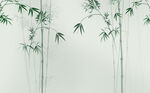 新中式水墨绿竹背景墙