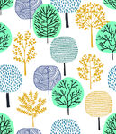 多彩树木图案背景纹理