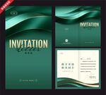 墨绿色优雅邀请函设计模板