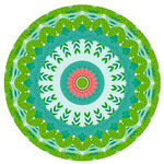 圆形红绿花纹图案