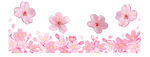 粉色烂漫花朵边框图案 展厅窗贴