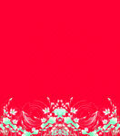 红色背景中式花纹汉服