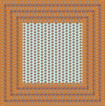 橙色印花方形丝巾