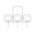 三格吊灯设计线条图 矢量图