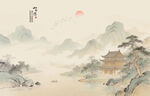 古风背景山水画
