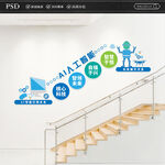 ai人工智能楼梯文化墙