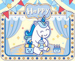 可爱独角兽庆祝主题插画