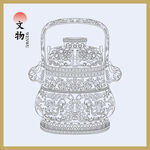 古代提梁文物矢量图
