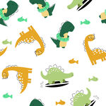 可爱恐龙图案无缝背景