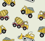卡通工程车无缝图案背景