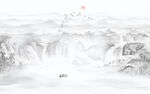 水墨画山水