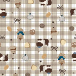 卡通动物格子图案背景