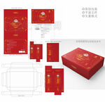 红色喜庆礼盒包装设计