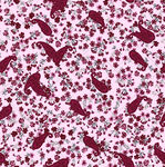 粉色背景动物花卉图案