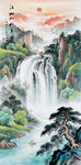 竖幅山水画