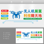 无人机科技主题宣传墙