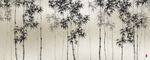 新中式巨幅水墨竹子