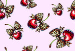 豹纹蝴蝶樱桃图案背景