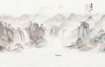 禅意水墨山水画