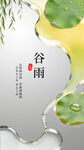 谷雨时节荷叶清水画面