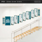 清廉七笔帐楼梯文化墙