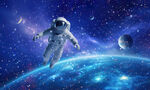 太空星球宇航员银河星空宇宙背景