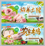 农家土鸡土猪海报