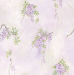 淡紫色紫藤花墙面装饰图案