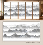 中式水墨山水背景墙
