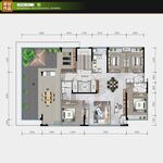 现代简约三室户型平面图