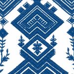 蓝白民族风几何图案纹饰