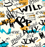 涂鸦风字母图案背景