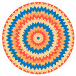 圆形多彩锯齿纹圆形图案