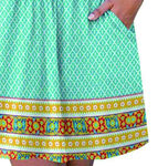 绿色印花短裙时尚细节