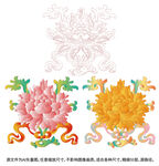 吉祥八宝莲花纹矢量图中式古典纹