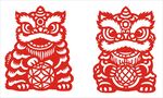 双狮剪纸