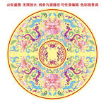 吉祥粉彩缠枝莲凤凰纹景泰蓝赏盘