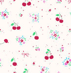 樱桃花卉图案背景图