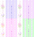 清新花卉条纹拼接背景图