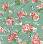 清新粉色花卉复古风图案