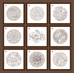 少数民族图腾吉祥花纹马尾绣图案