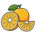 卡通橙子插画 矢量图