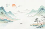 古风山水背景图