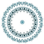 圆形蓝色花纹花边
