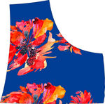 蓝色底花卉图案围裙设计