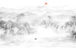 新中式水墨山水画
