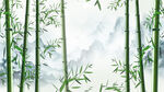 水墨竹林背景墙 灯箱竹影