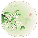 柚子花橙花矢量插画