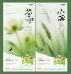 地产谷雨小满麦穗意境海报