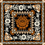 数码印花 方巾 定位花